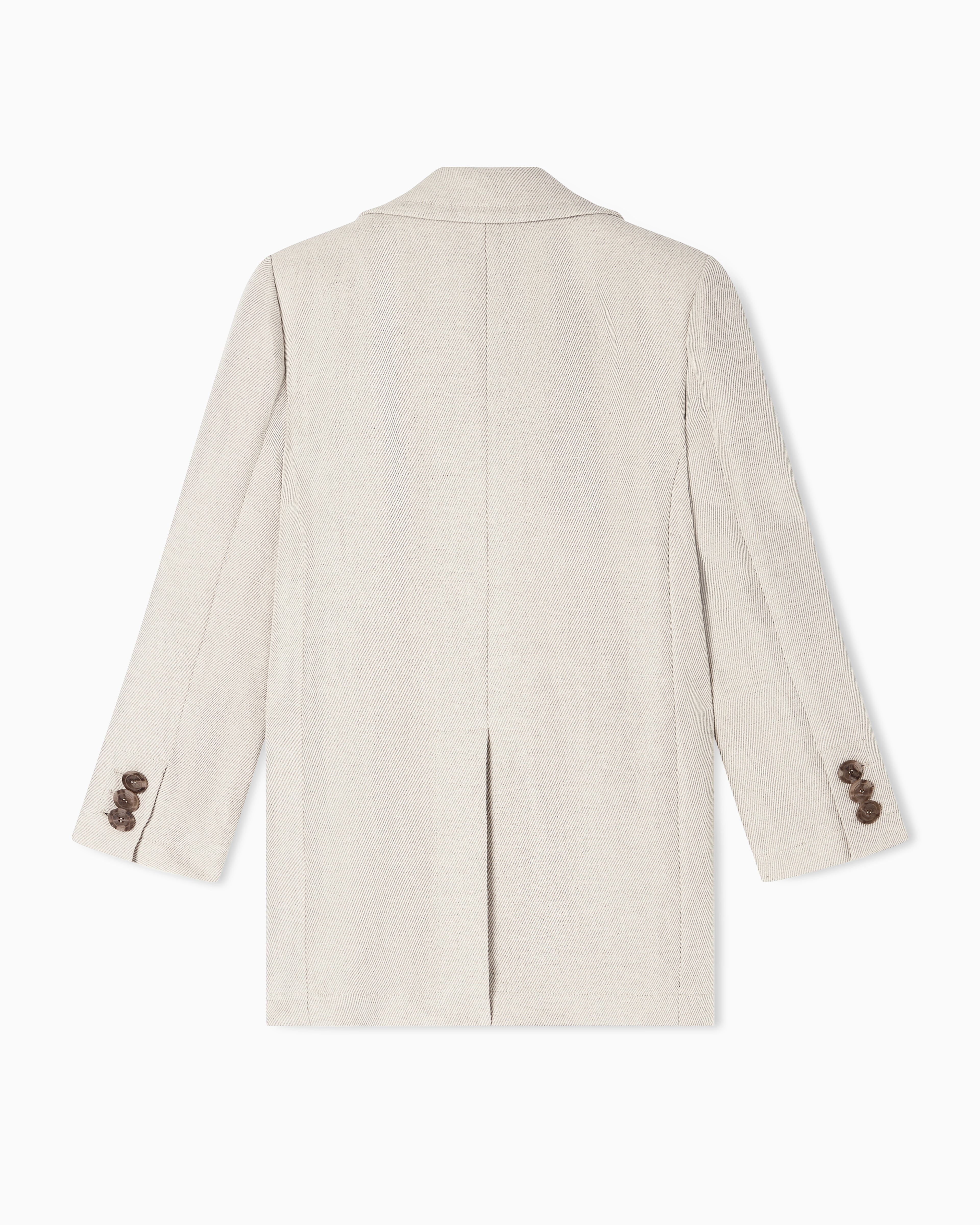 Emporio Armani Double-breasted pea coat in linen blend cavalry twill