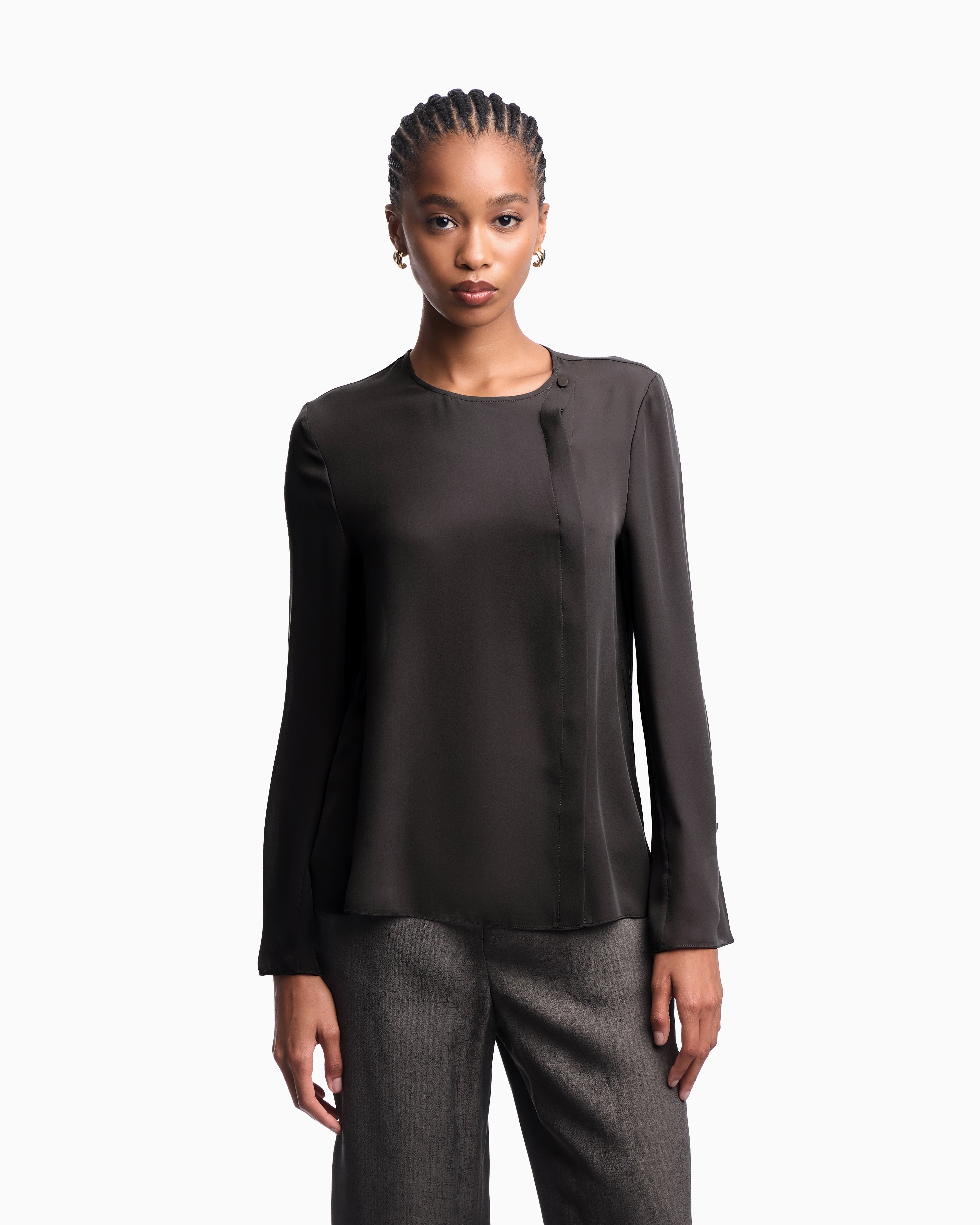 Emporio Armani Icon blouse in silk double georgette