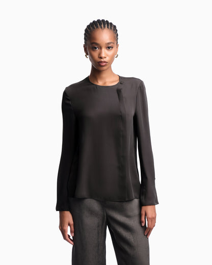 Emporio Armani Icon blouse in silk double georgette