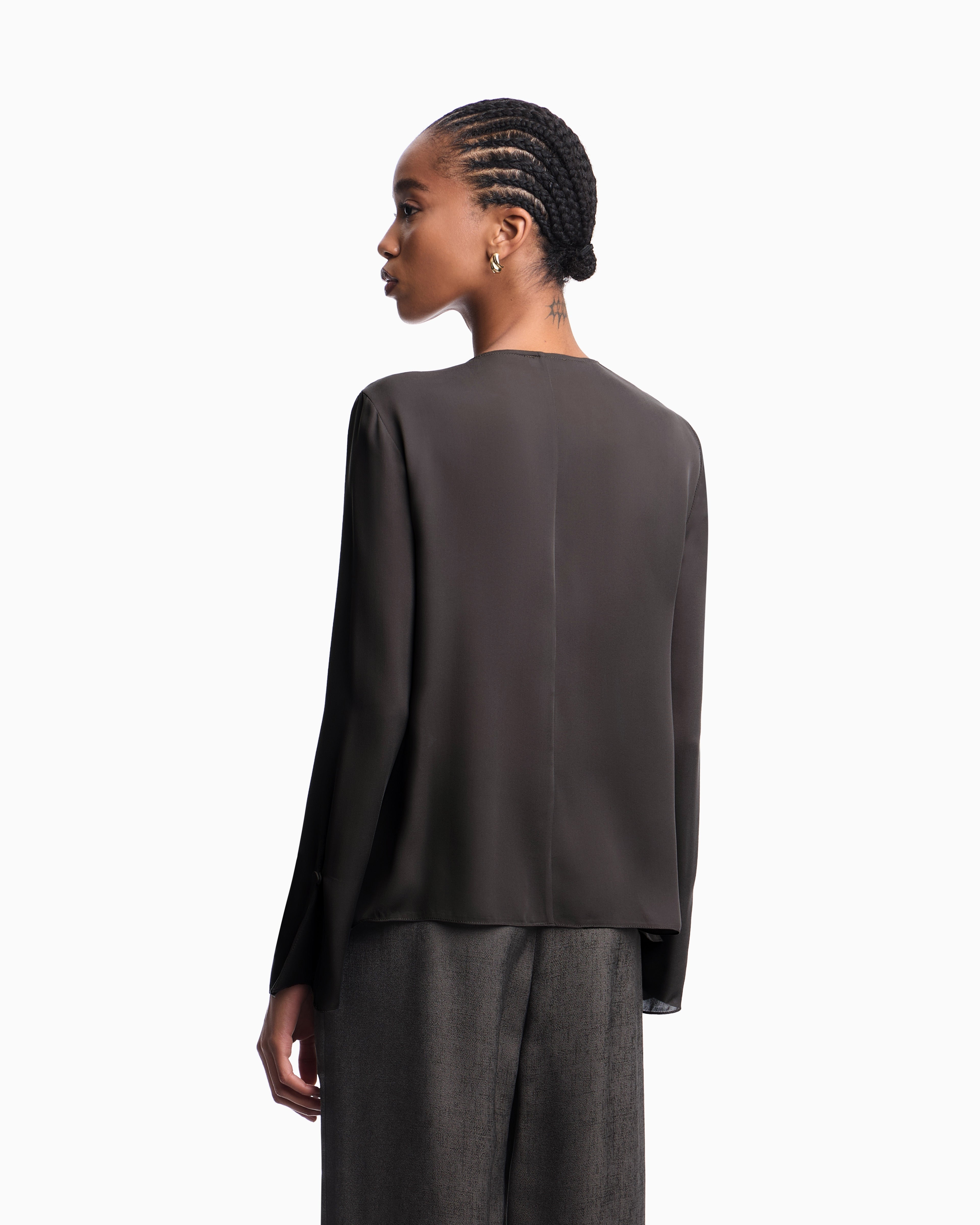 Emporio Armani Icon blouse in silk double georgette