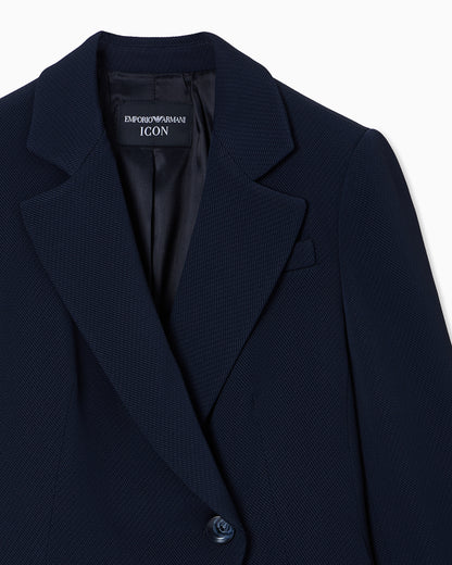 Emporio Armani Icon single-breasted jacket in flowing, armure fabric