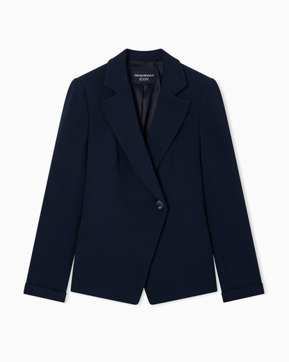 Emporio Armani Icon single-breasted jacket in flowing, armure fabric