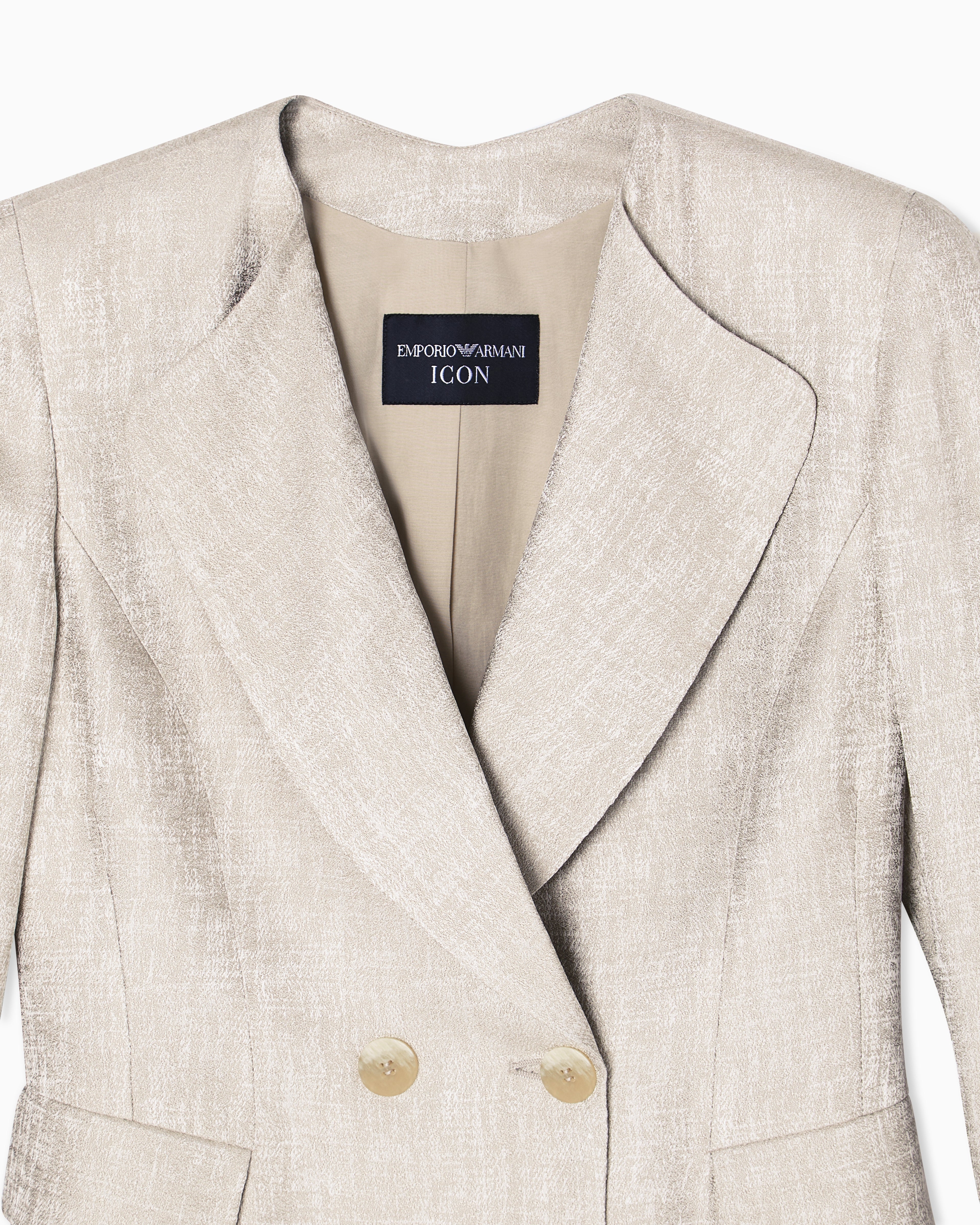 Emporio Armani Icon double-breasted jacket in armure jacquard