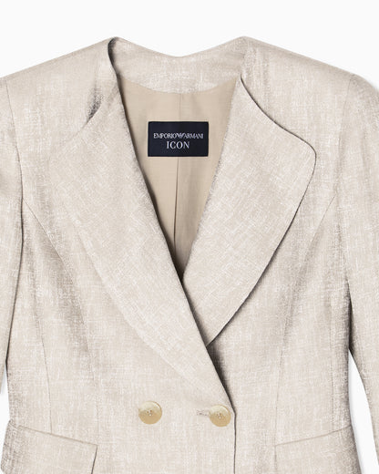 Emporio Armani Icon double-breasted jacket in armure jacquard