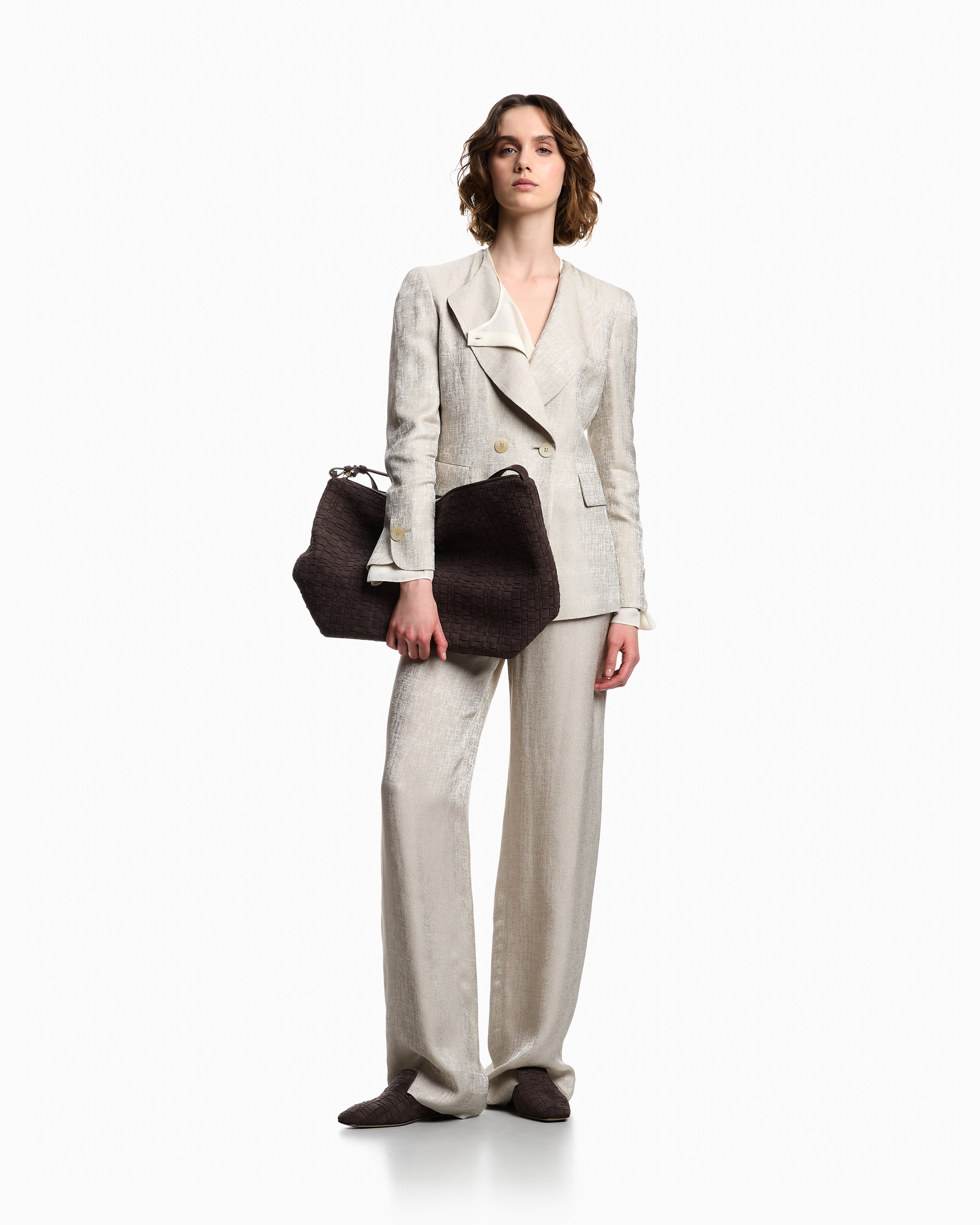 Emporio Armani Icon double-breasted jacket in armure jacquard
