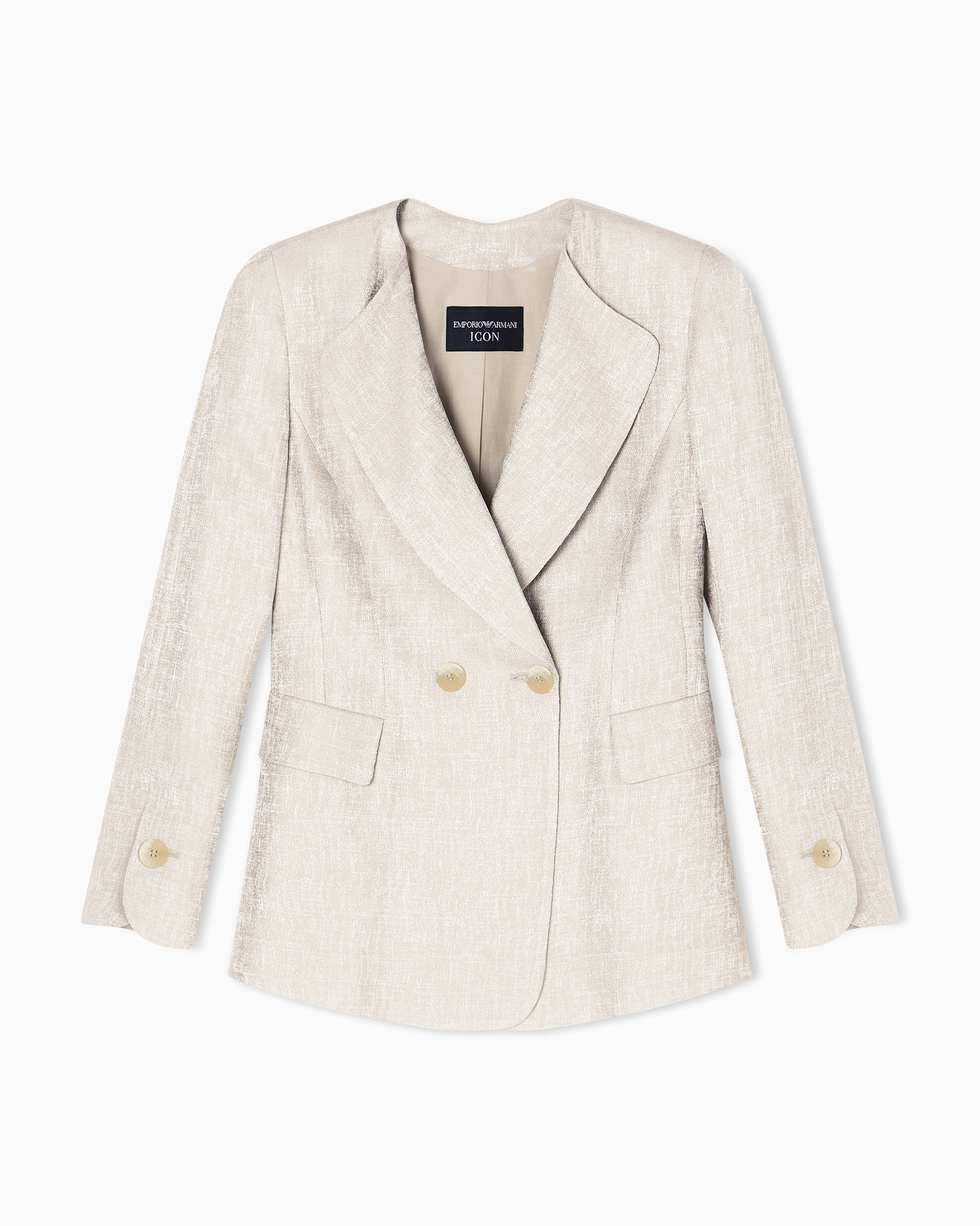 Emporio Armani Icon double-breasted jacket in armure jacquard