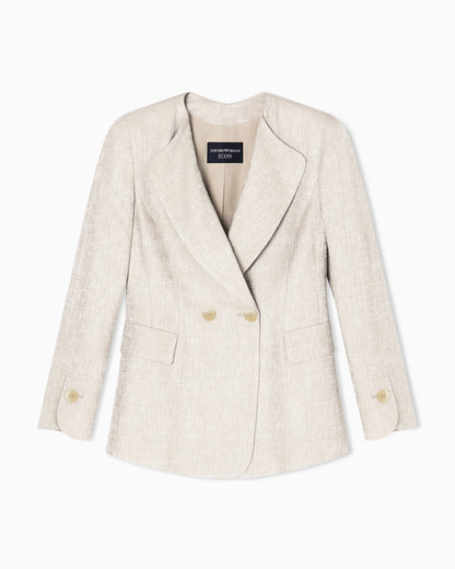 Emporio Armani Icon double-breasted jacket in armure jacquard