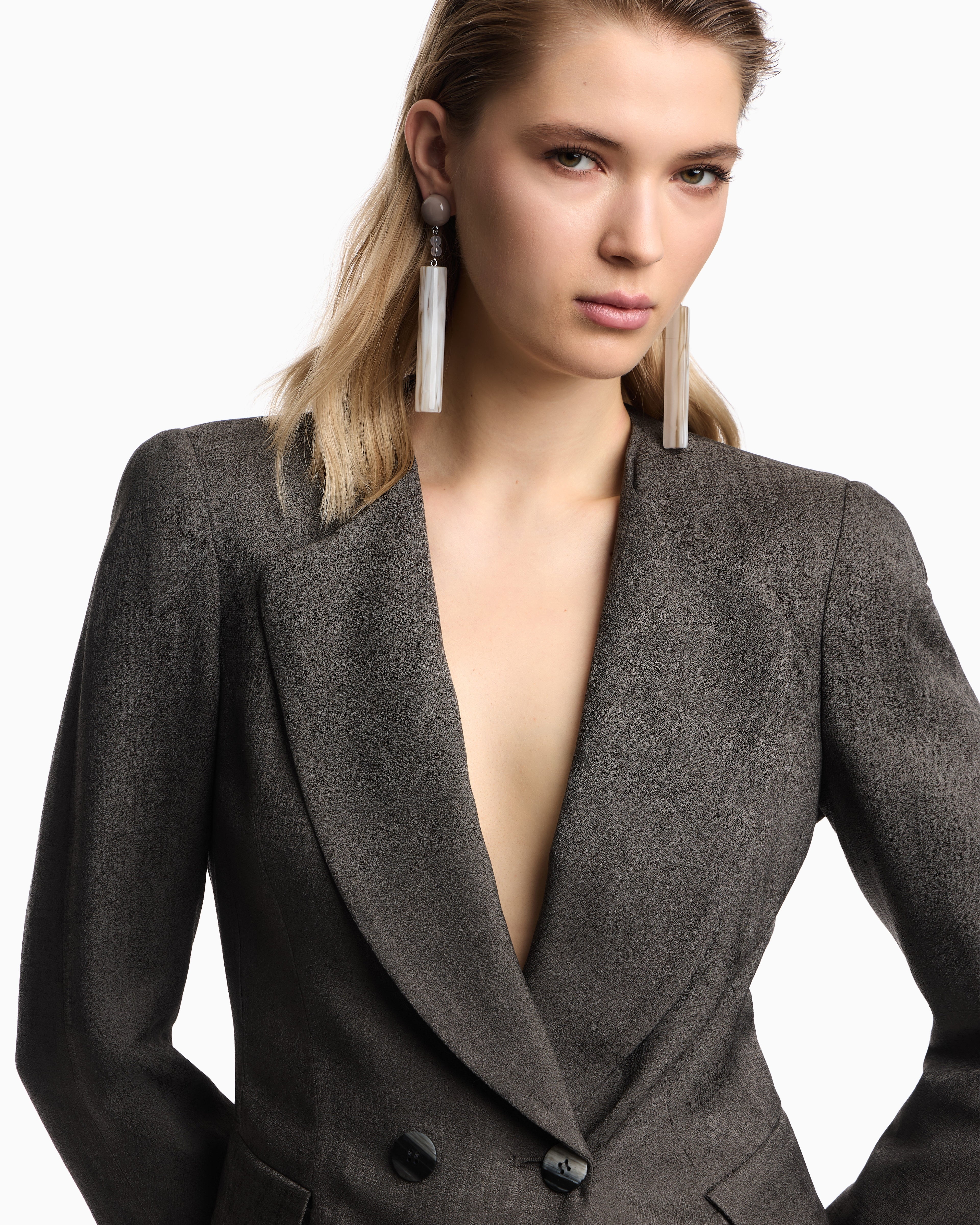 Emporio Armani Icon double-breasted jacket in armure jacquard