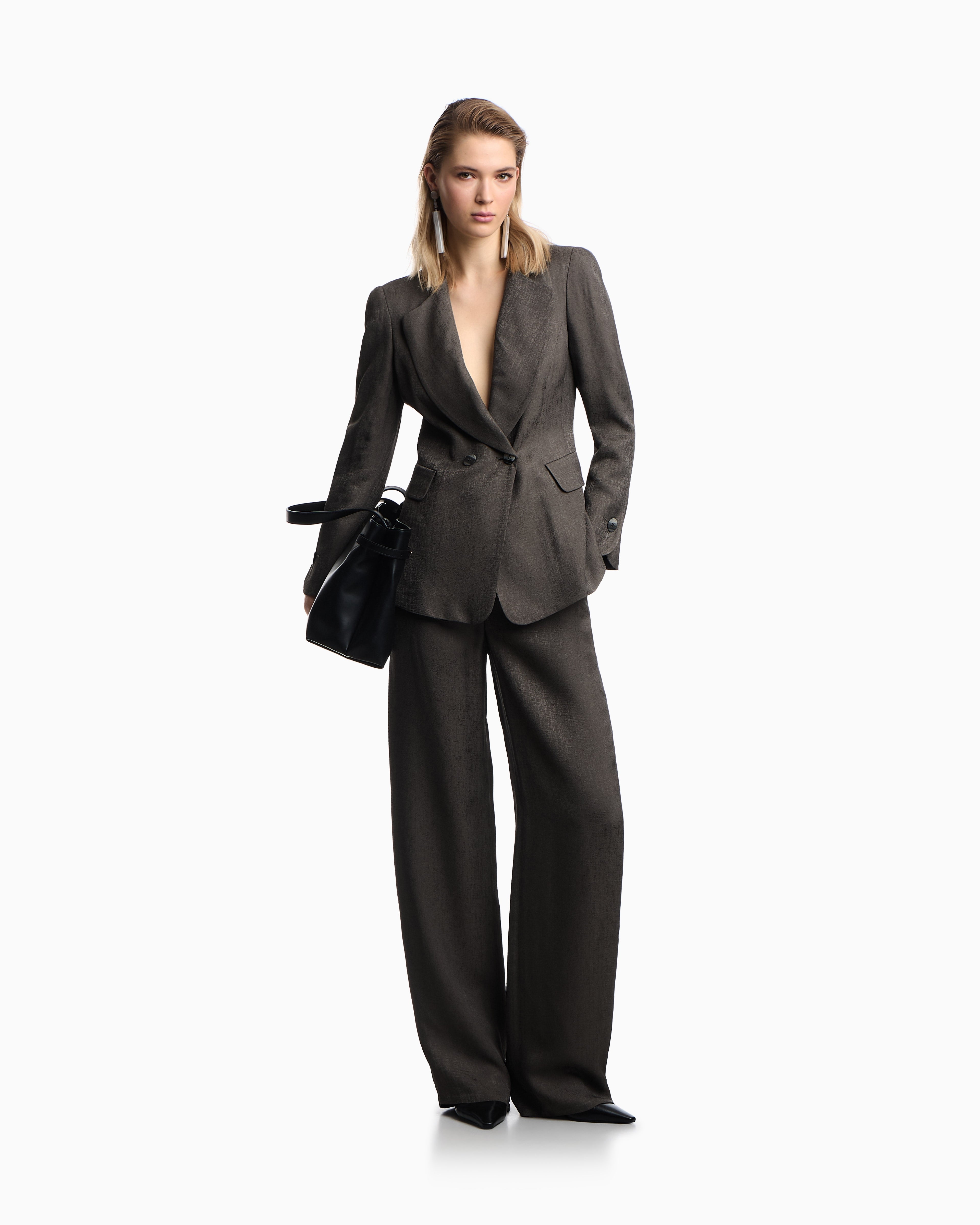 Emporio Armani Icon double-breasted jacket in armure jacquard