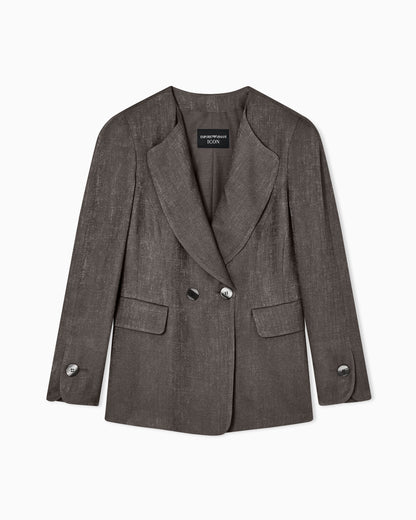 Emporio Armani Icon double-breasted jacket in armure jacquard