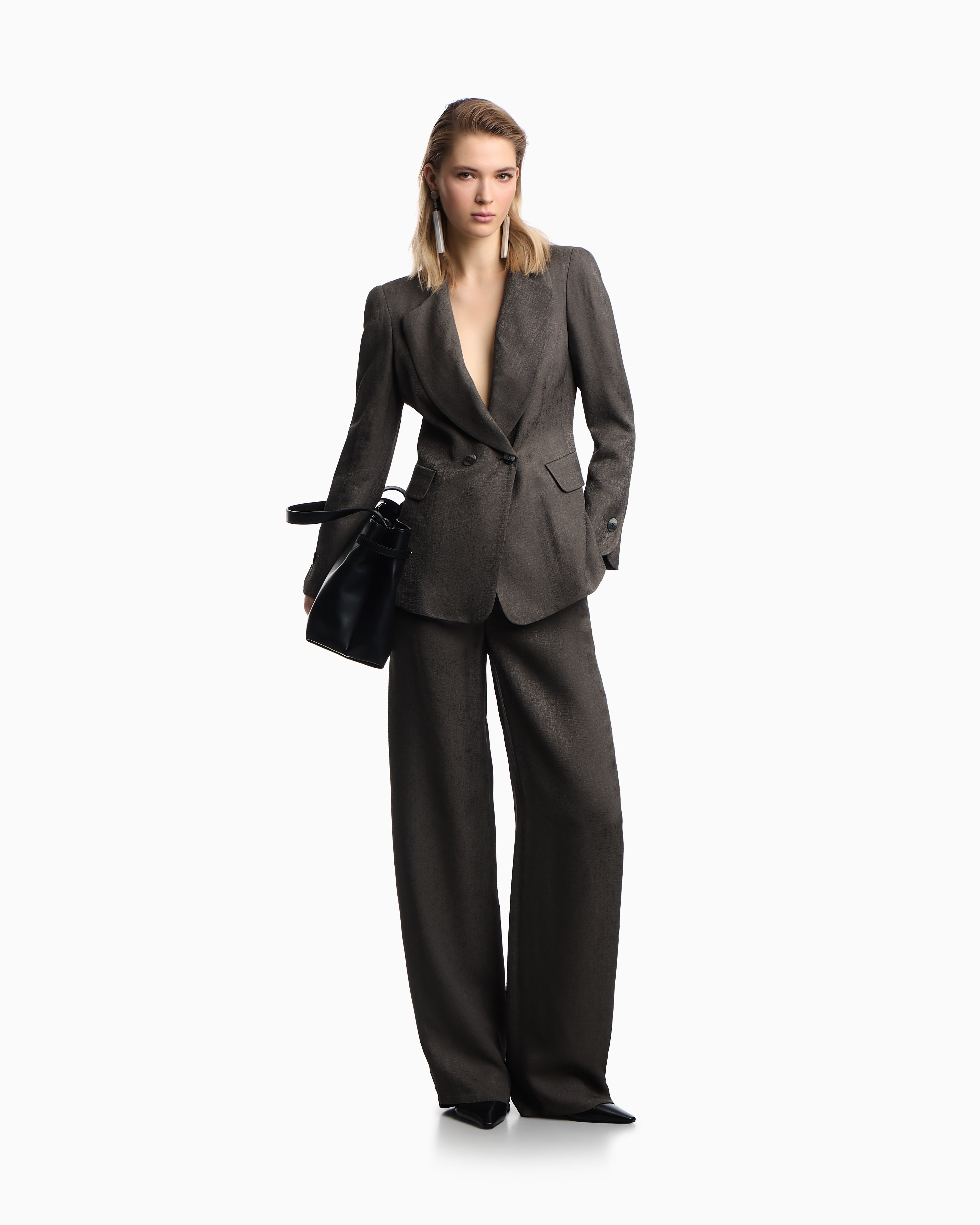 Emporio Armani Icon trousers in armure jacquard