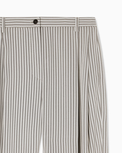 Emporio Armani Icon striped fluid crêpe darted trousers