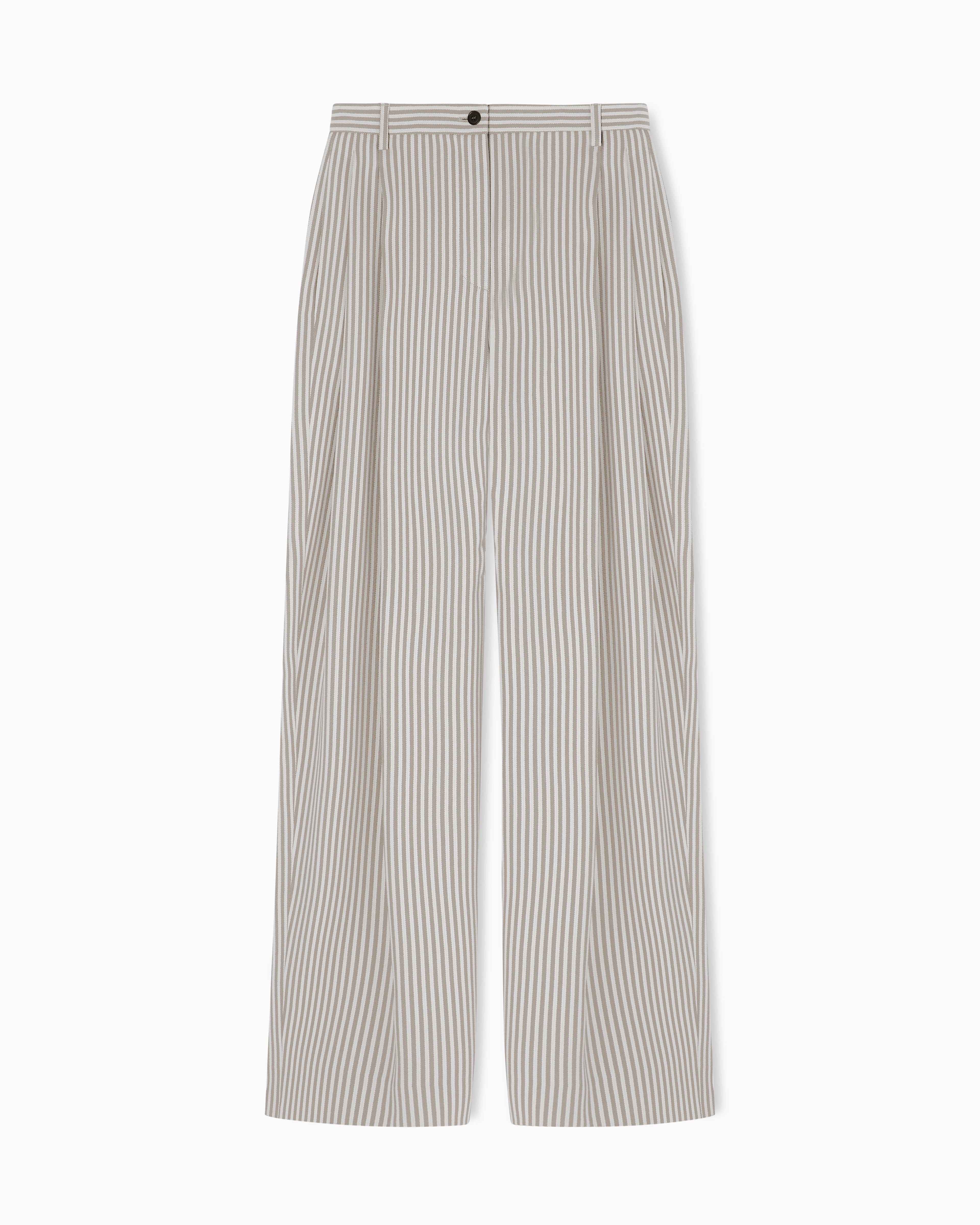 Emporio Armani Icon striped fluid crêpe darted trousers