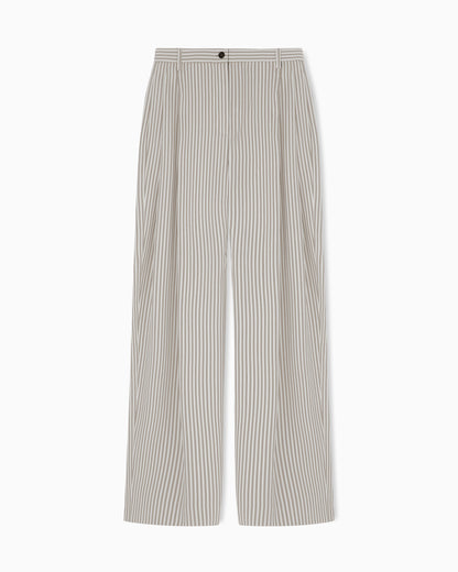 Emporio Armani Icon striped fluid crêpe darted trousers