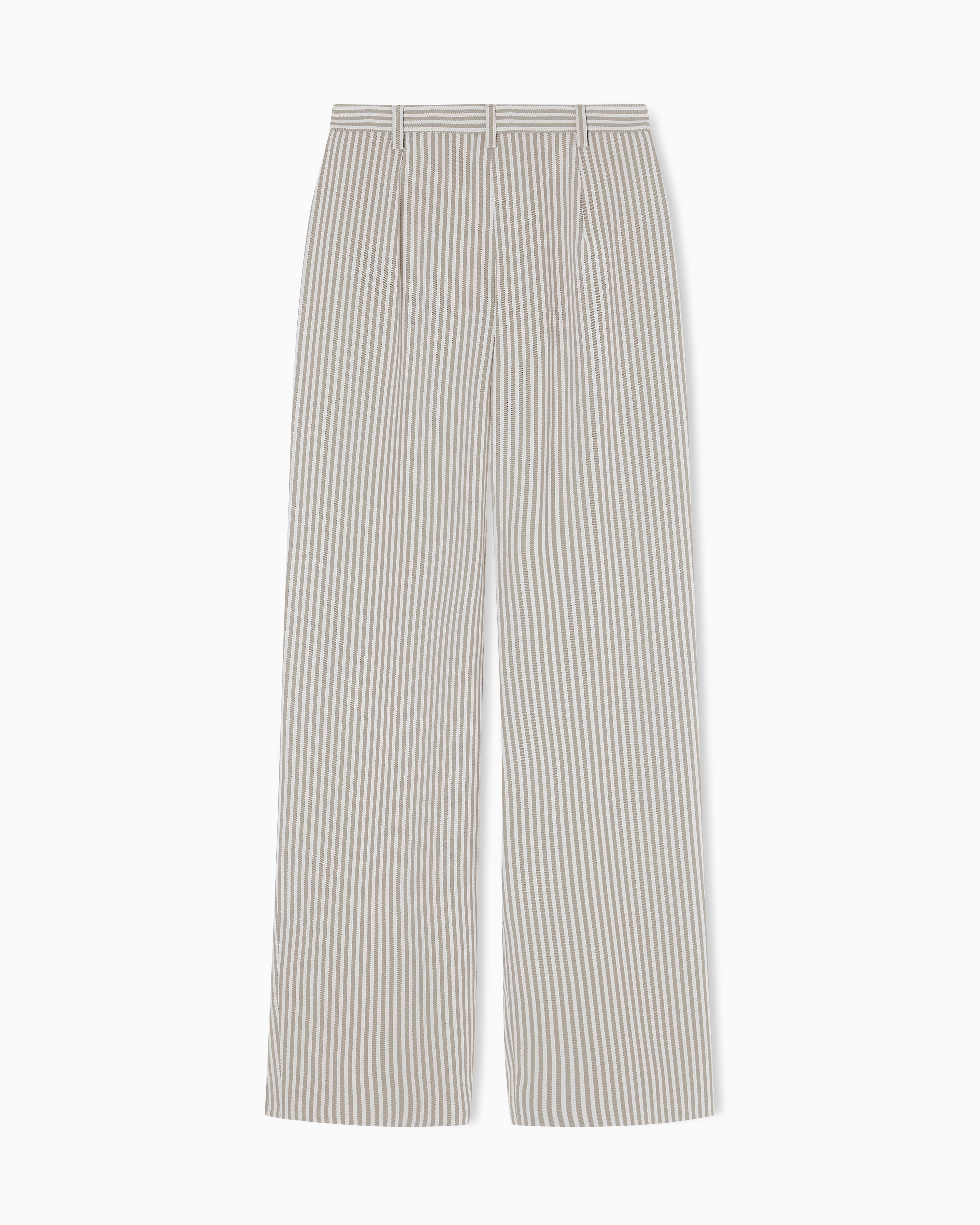 Emporio Armani Icon striped fluid crêpe darted trousers