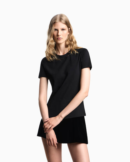 Emporio Armani Liquid velvet shorts with pleats