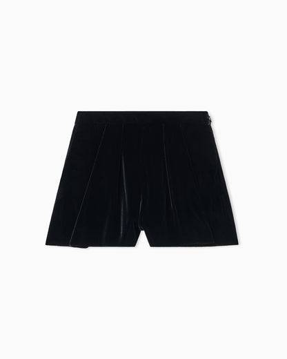 Emporio Armani Liquid velvet shorts with pleats