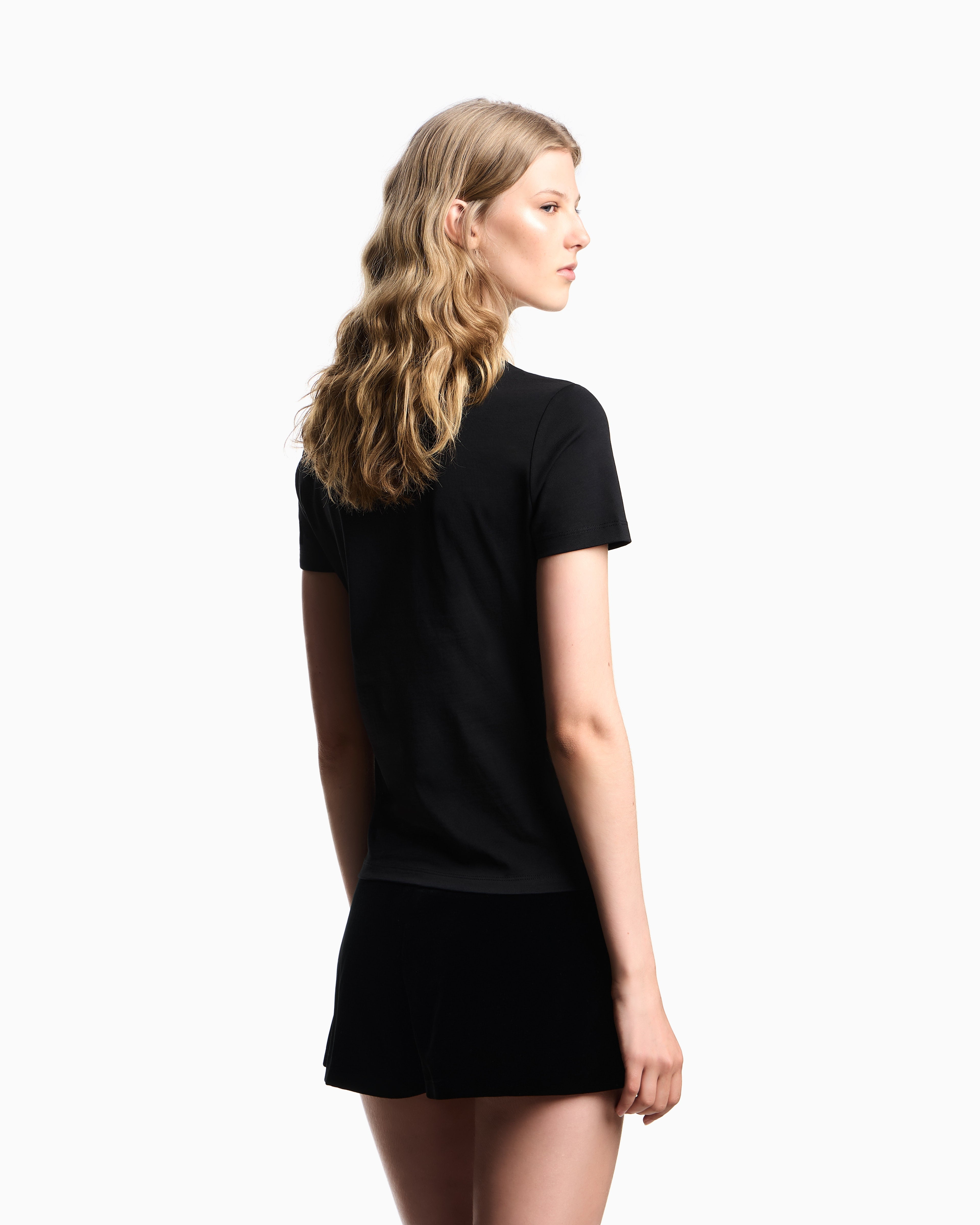 Emporio Armani Liquid velvet shorts with pleats