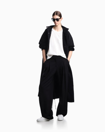Emporio Armani Nylon twill hooded trench coat