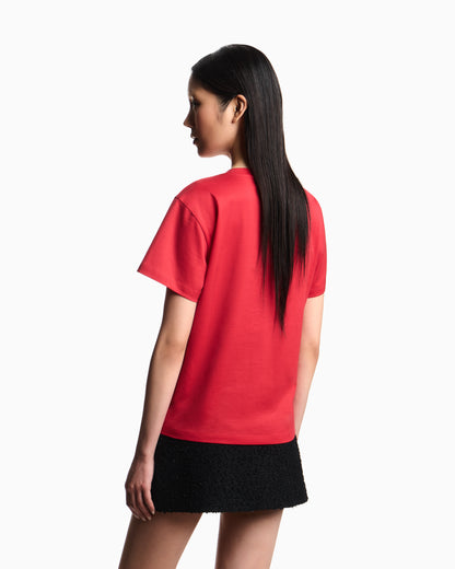 Emporio Armani Lunar New Year slim-fit jersey T-shirt with rhinestone outline