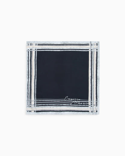 Emporio Armani Pure silk foulard with a frame print