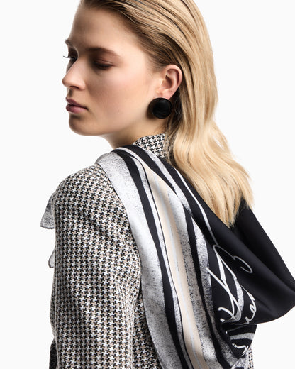 Emporio Armani Pure silk foulard with a frame print