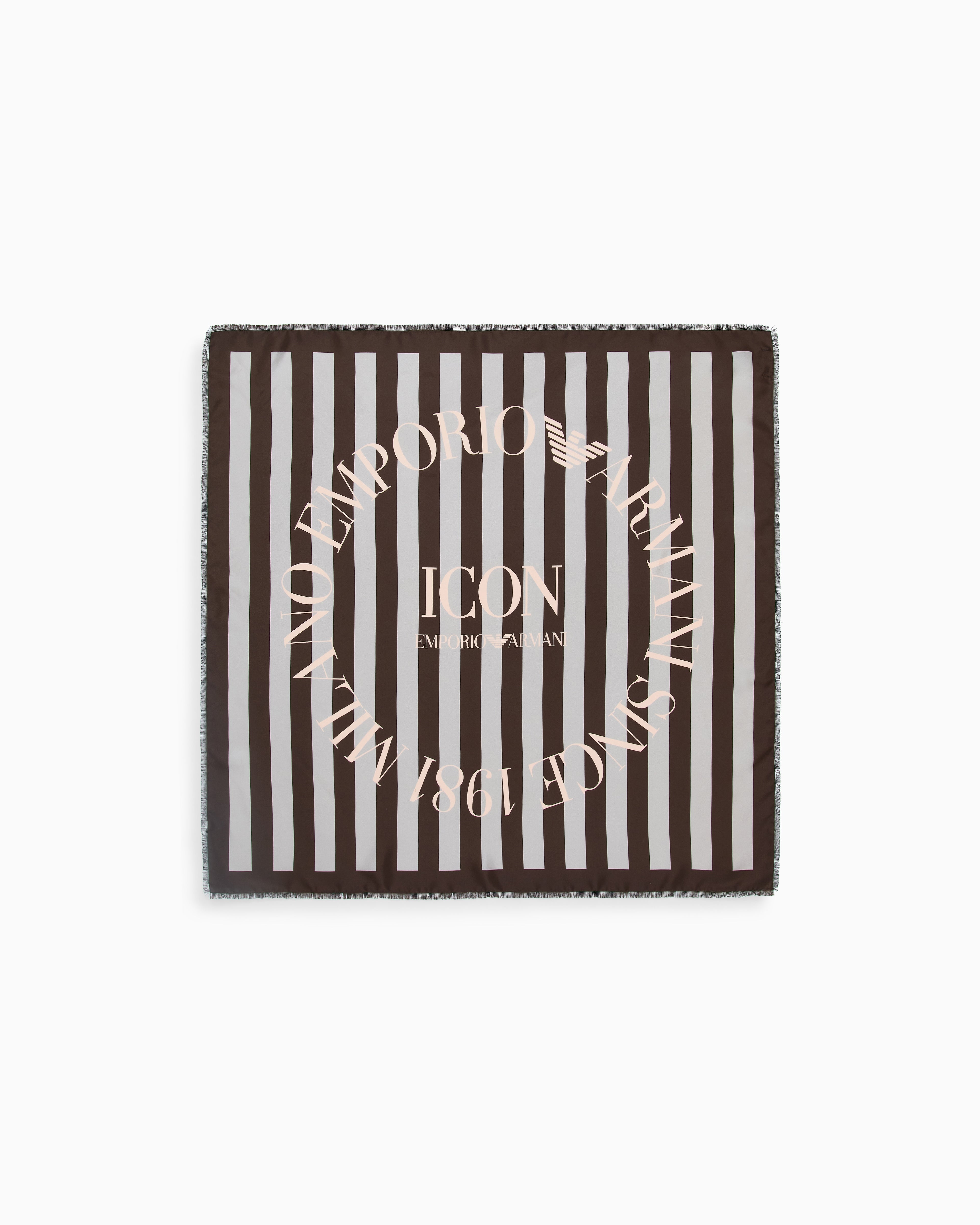Emporio Armani Icon print pure silk foulard