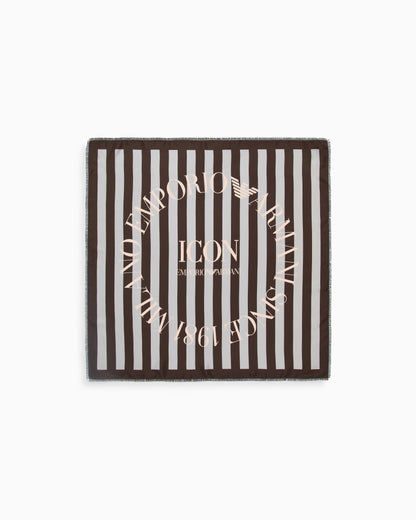 Emporio Armani Icon print pure silk foulard