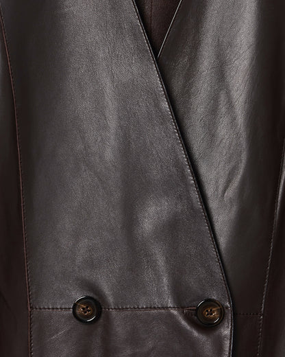 Emporio Armani raw-cut glove-quality lambskin nappa leather blazer