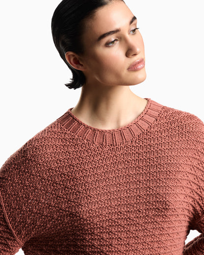 Emporio Armani Icon jumper with links-stitch knit and 3D motif