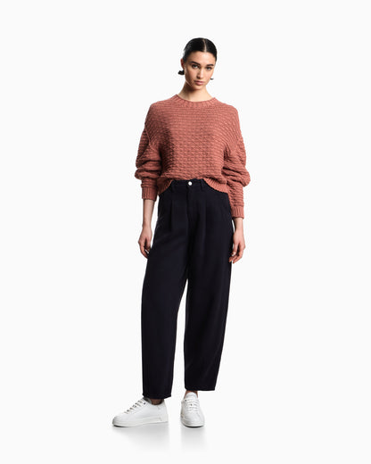 Emporio Armani Icon jumper with links-stitch knit and 3D motif