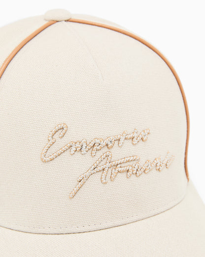 Emporio Armani Canvas baseball cap with signature logo embroidery