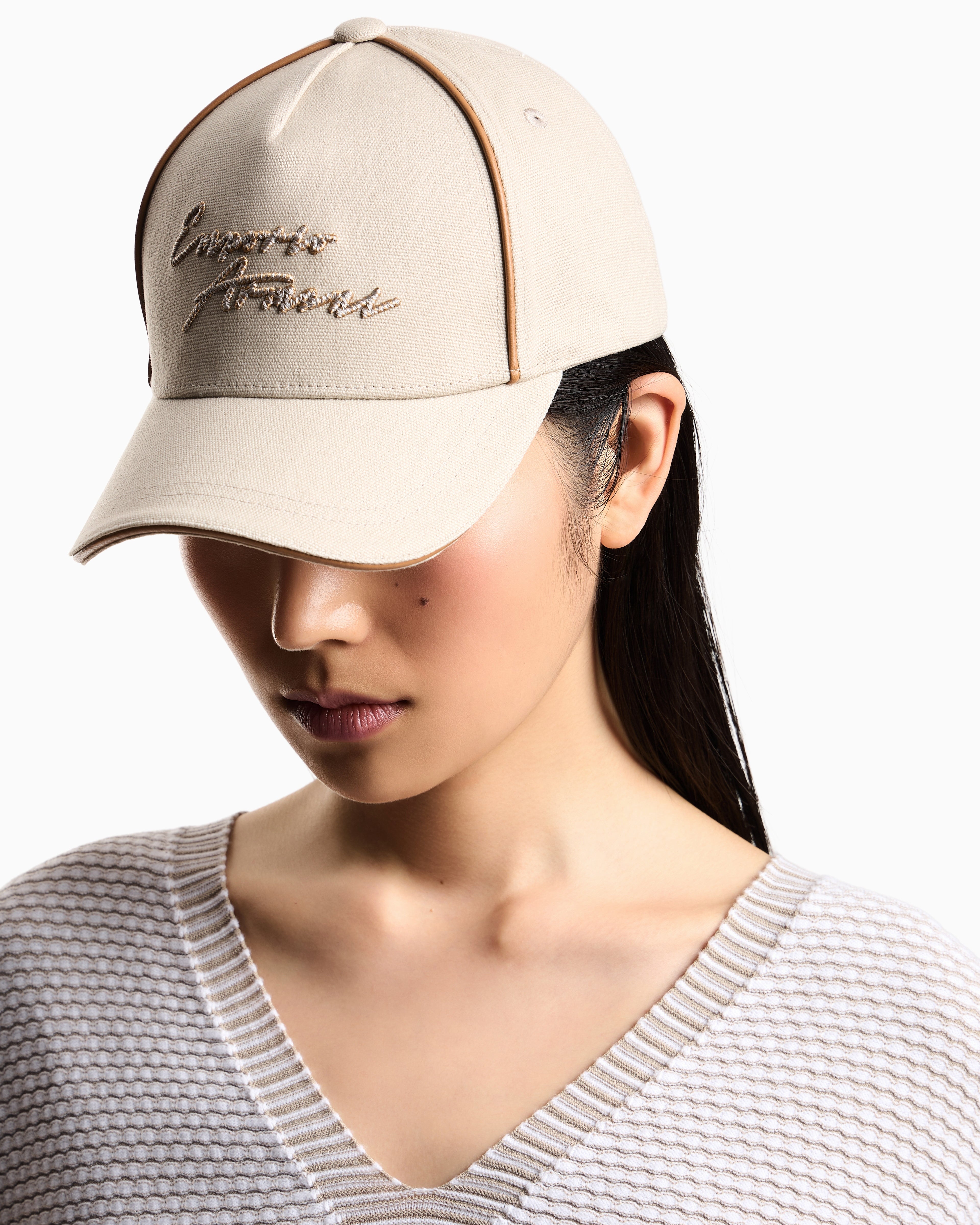Emporio Armani Canvas baseball cap with signature logo embroidery