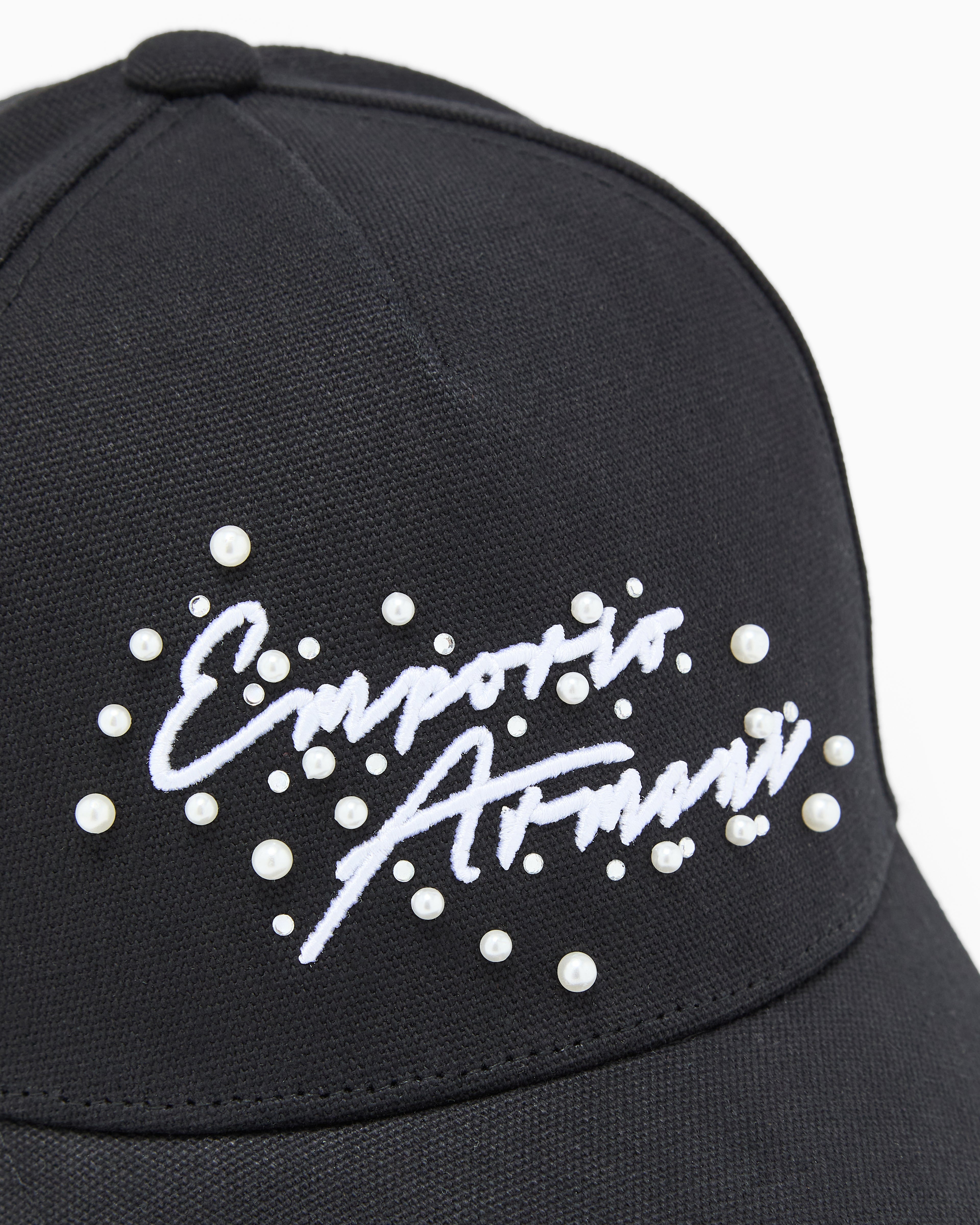 Emporio Armani Canvas baseball cap with signature logo embroidery