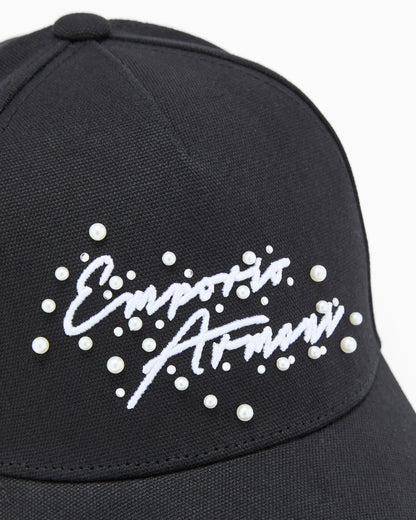 Emporio Armani Canvas baseball cap with signature logo embroidery