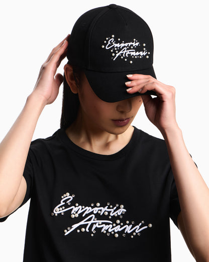 Emporio Armani Canvas baseball cap with signature logo embroidery