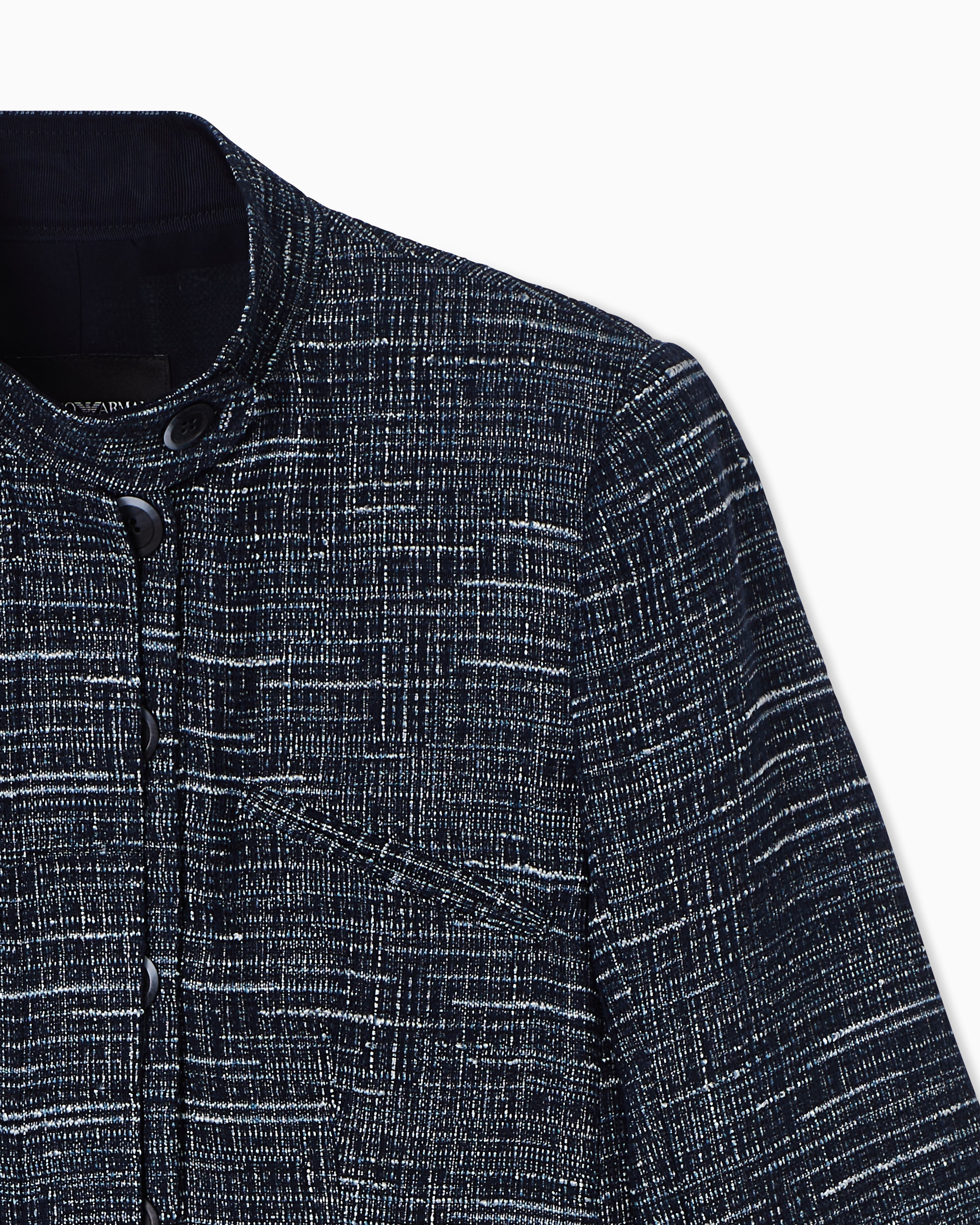 Emporio Armani Guru collar jacket in denim-effect tweed