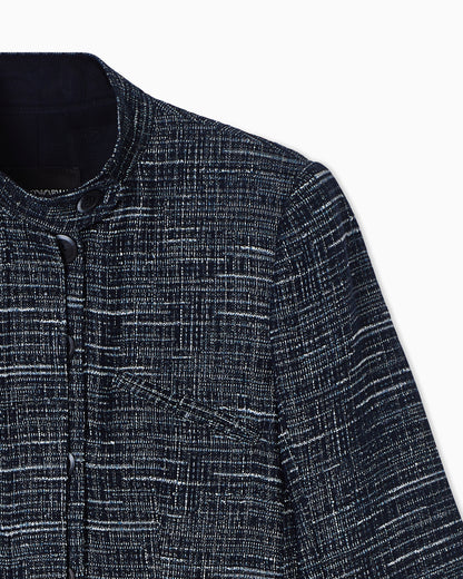 Emporio Armani Guru collar jacket in denim-effect tweed