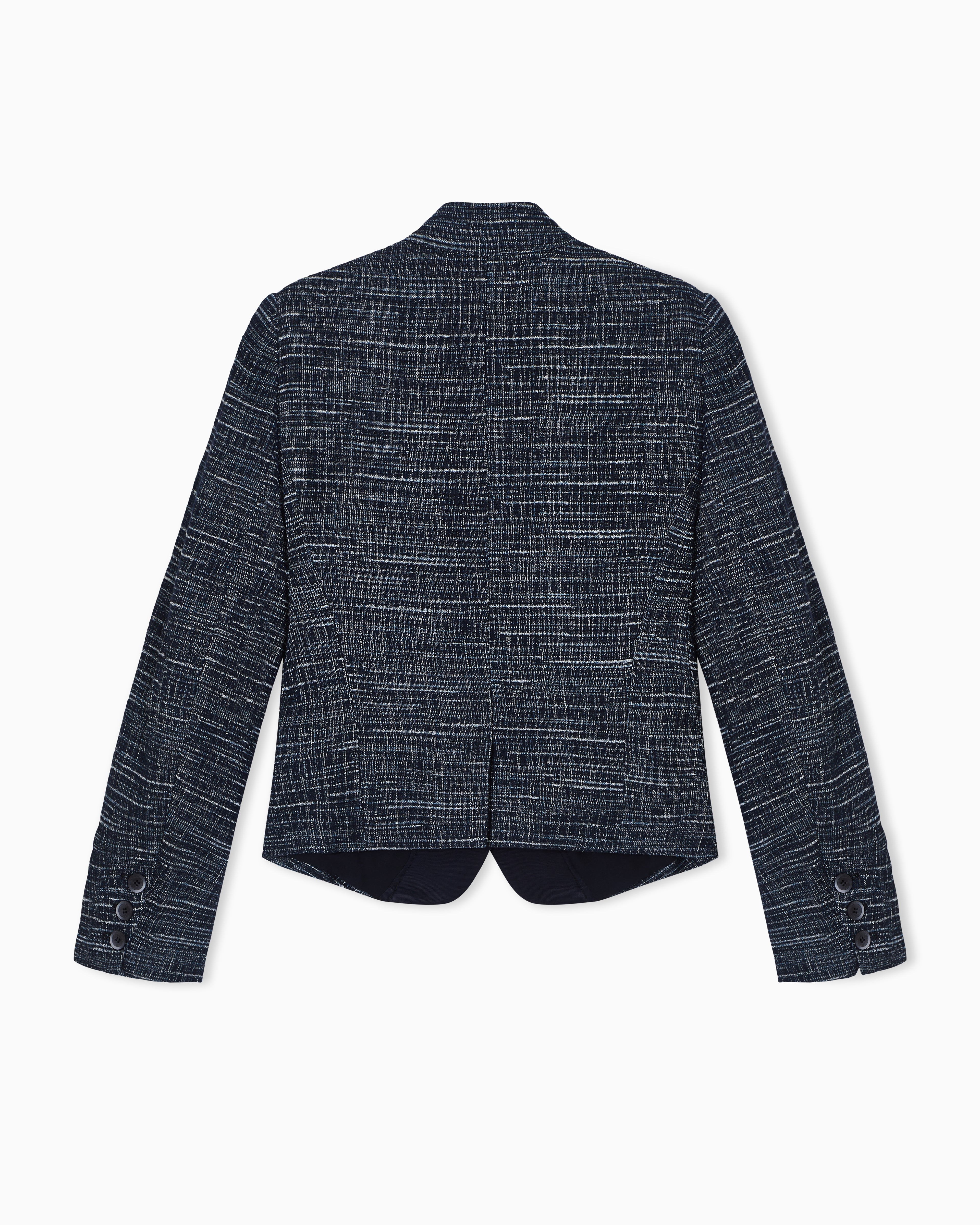 Emporio Armani Guru collar jacket in denim-effect tweed