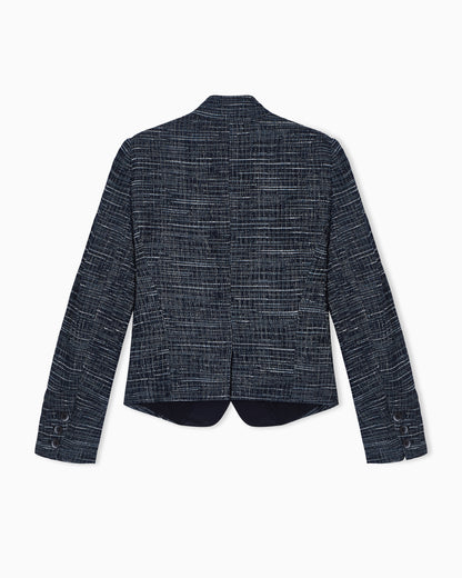 Emporio Armani Guru collar jacket in denim-effect tweed