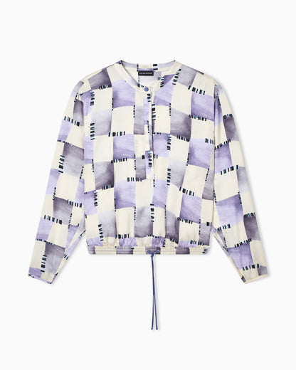 Emporio Armani Satin blouse with check print