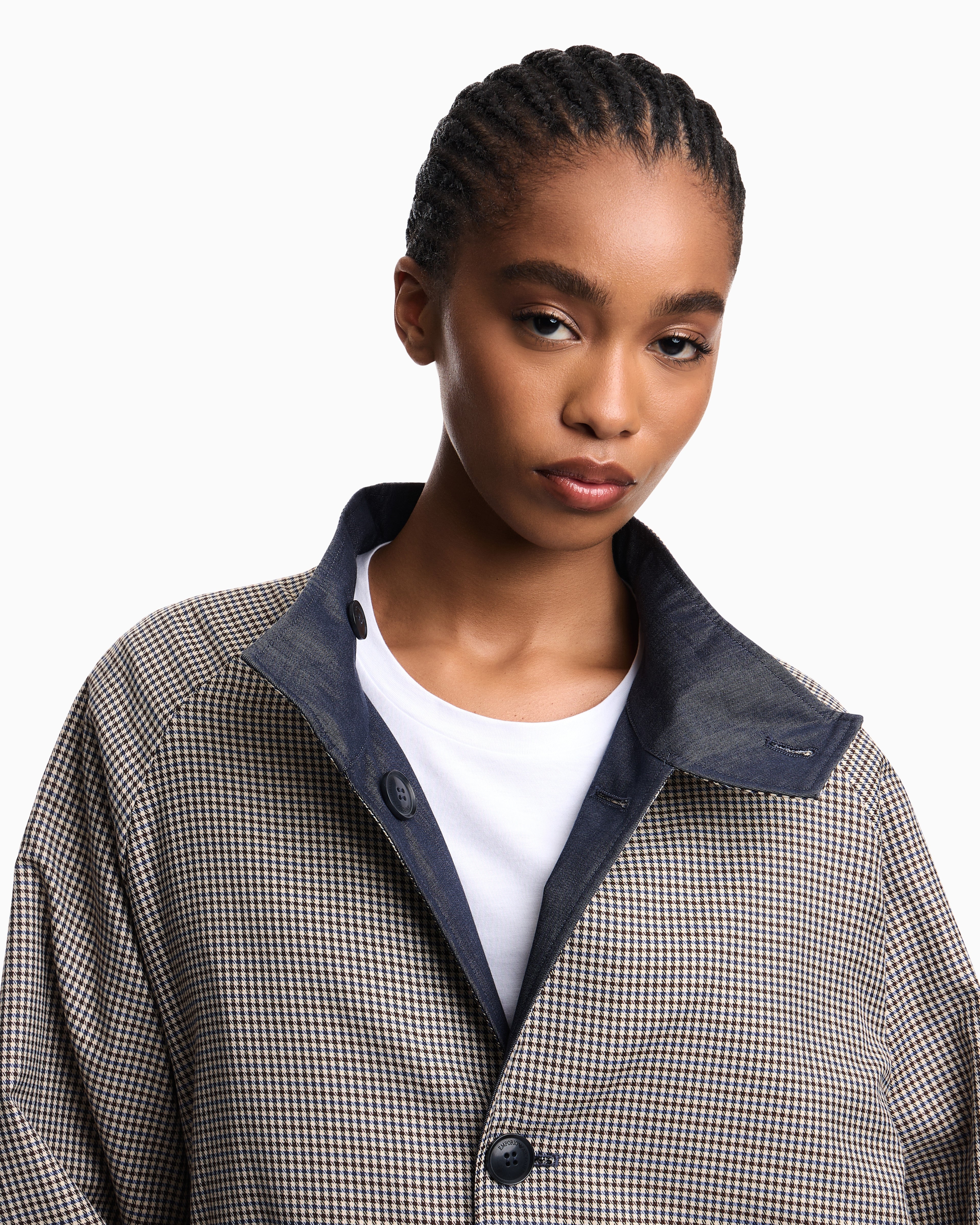 Emporio Armani Eagle Club reversible denim trench coat