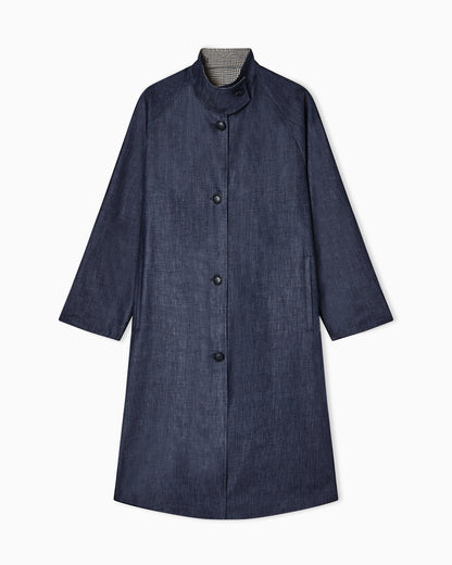 Emporio Armani Eagle Club reversible denim trench coat