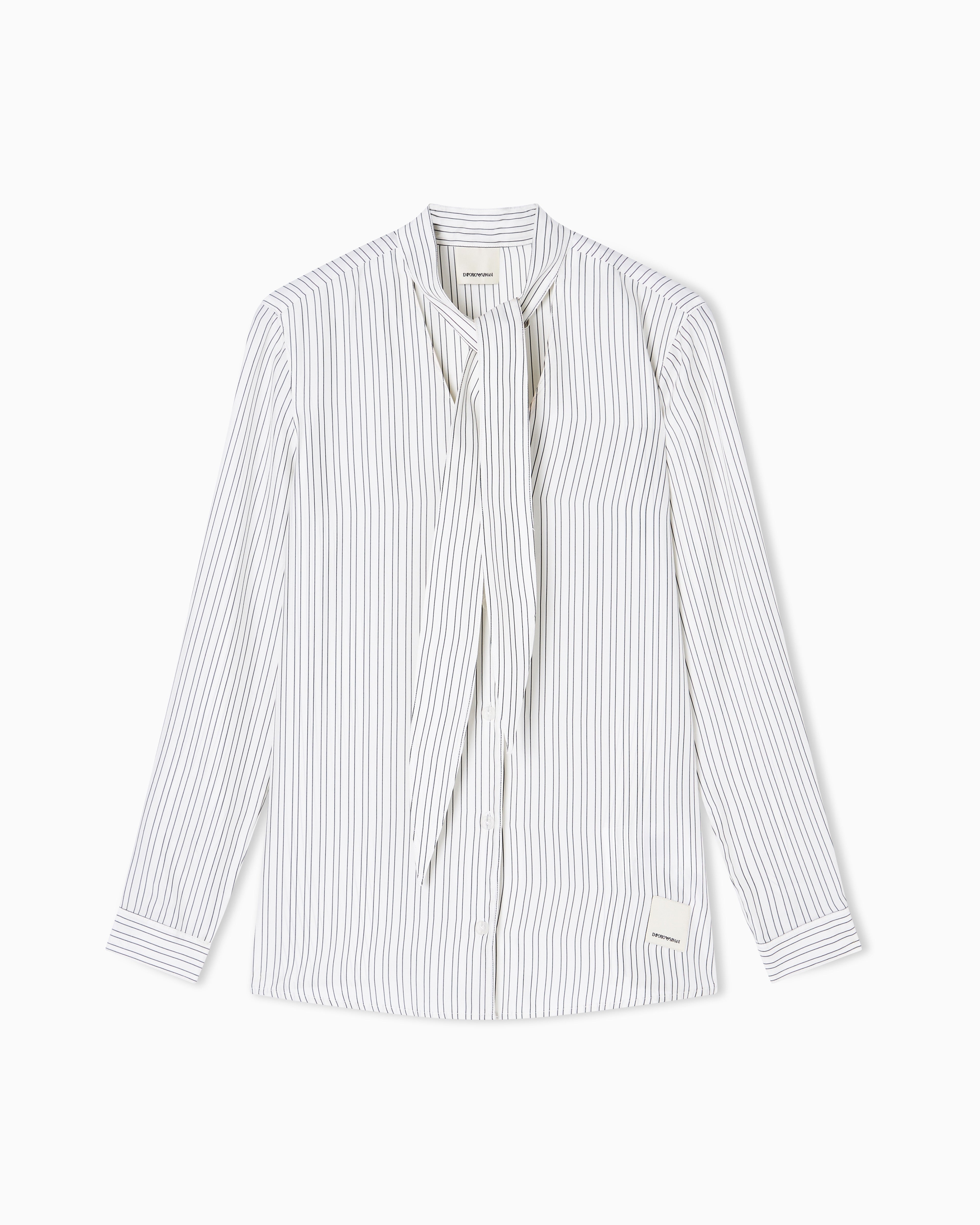 Emporio Armani Eagle Club cupro-blend foulard collar shirt