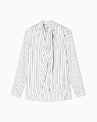 Emporio Armani Eagle Club cupro-blend foulard collar shirt