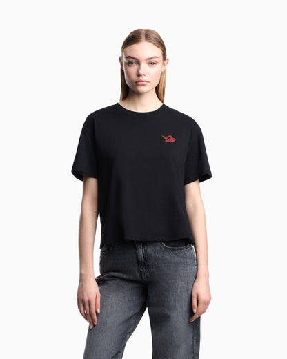 Emporio Armani Organic jersey T-shirt with logo stamp