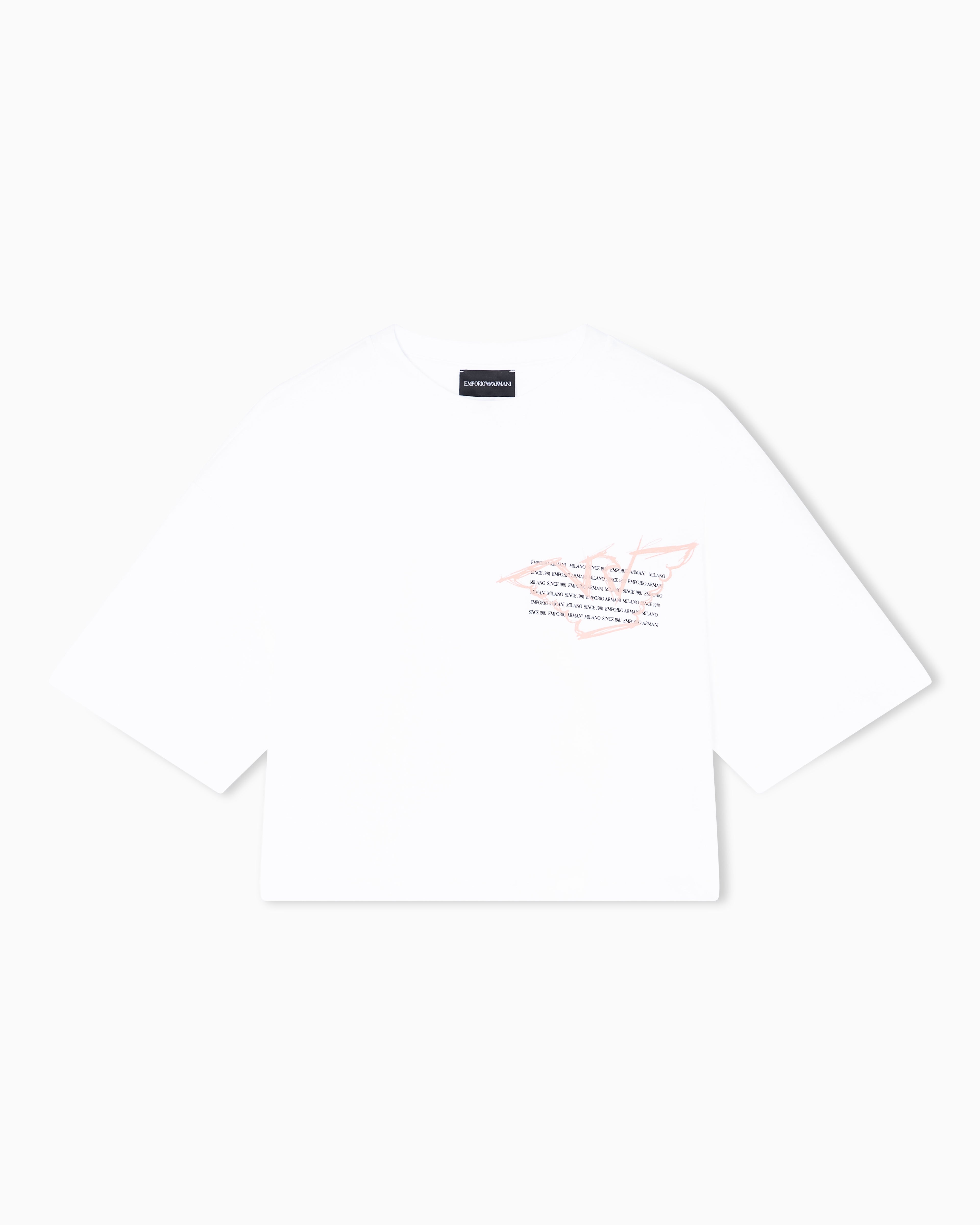 Emporio Armani Three-pack of eagle-print jersey cropped T-shirts