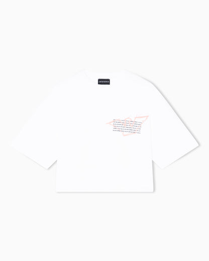 Emporio Armani Three-pack of eagle-print jersey cropped T-shirts