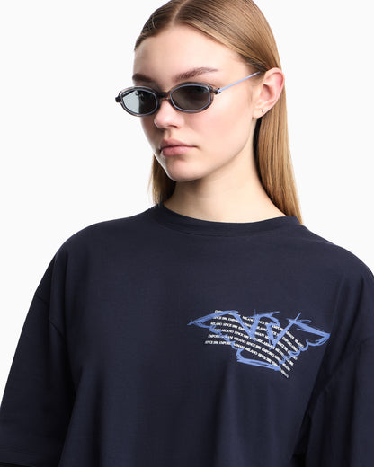 Emporio Armani Three-pack of eagle-print jersey cropped T-shirts