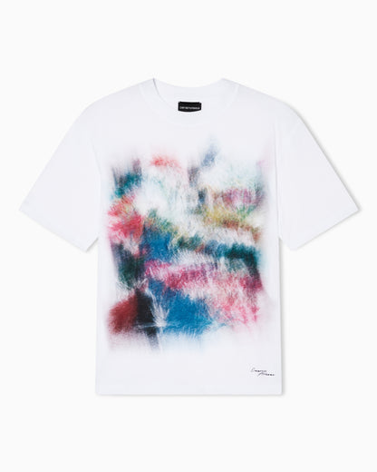 Emporio Armani Lightweight jersey T-shirt with multicolour print